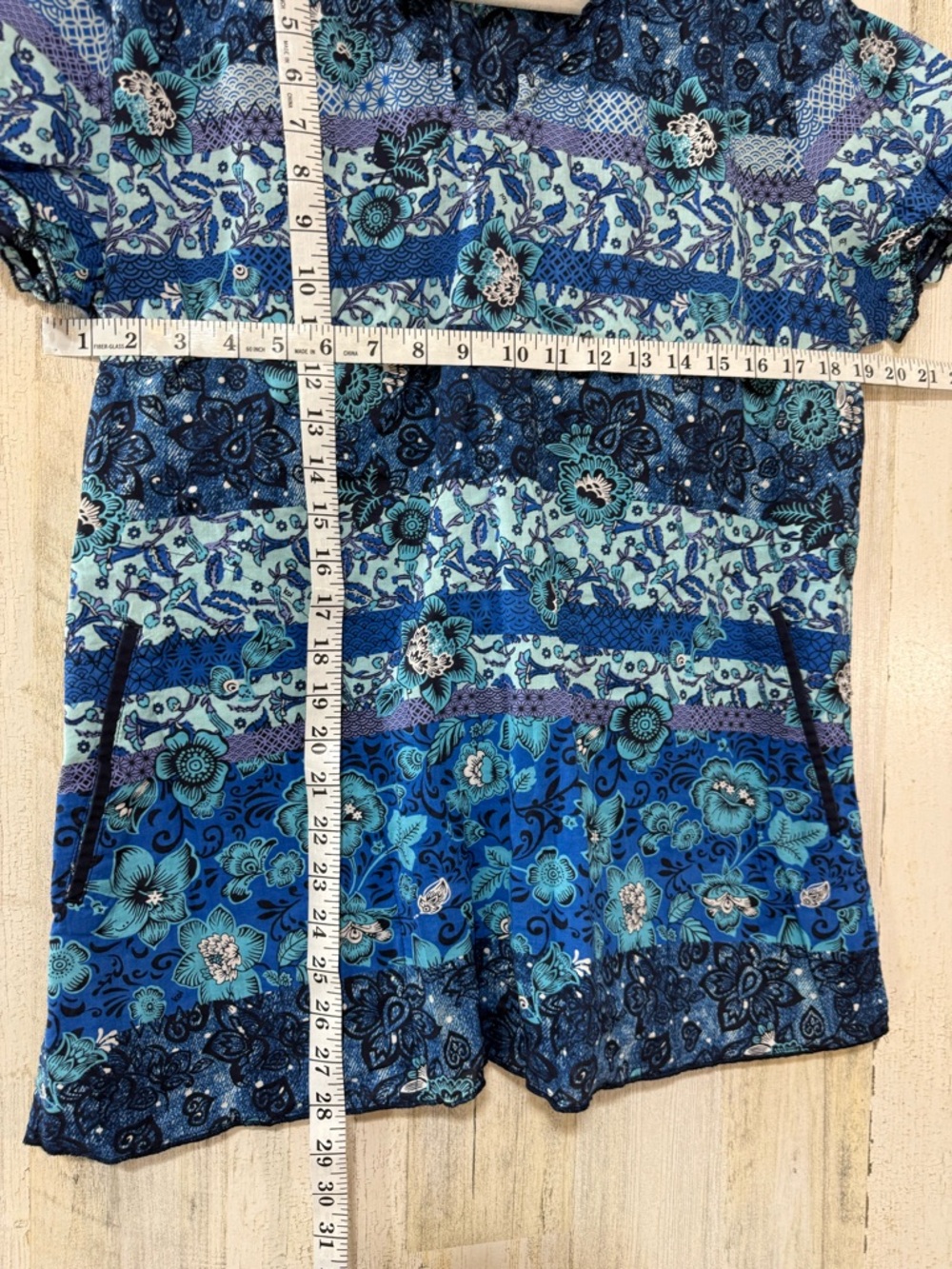 KOI Blue Floral Short-Sleeve Scrub Top - Picture 2 of 8